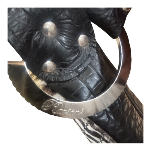 Raviani Zebra Print Cowhide Handmade Bag Swarovski Strap Glam Purse - Picture 8 of 12